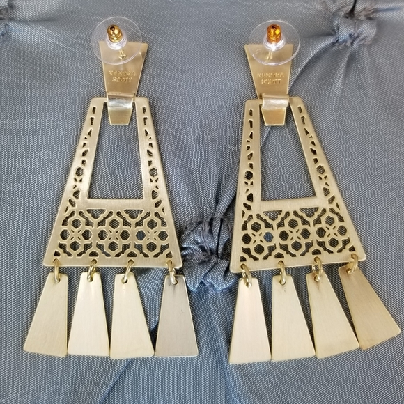 Gold, Kendra Scott, Kase, Fringe Earrings - Picture 2 of 8